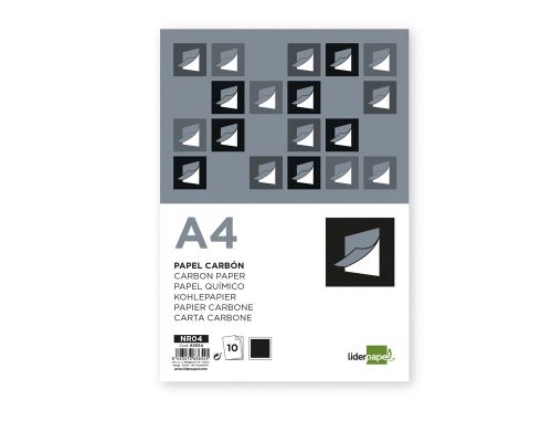 Papel quimico liderpapel preto formato din a4 bolsa de 10 folhas , Liderpapel , 63654 , 8423473636545